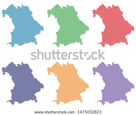 Maps of Bavaria on simple cross stitch