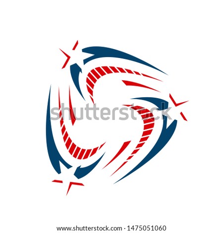 american star and stripes US flag logo design elements vector icons