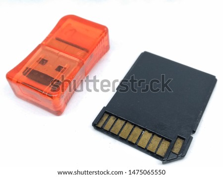 A picture of two memory card reader on white background