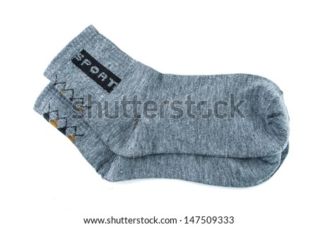 gray sock sport isolated on a white background