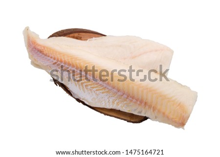 Frozen fillet of cod isolated on white