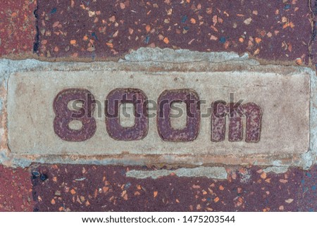 Track and Field Distance Mark/Markers on Textured Ground