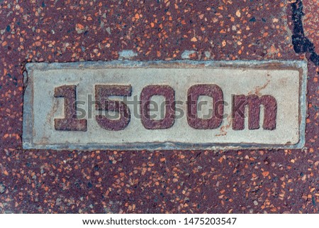 Track and Field Distance Mark/Markers on Textured Ground