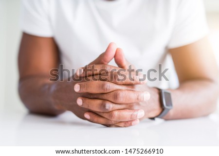 Close up of african american man hands