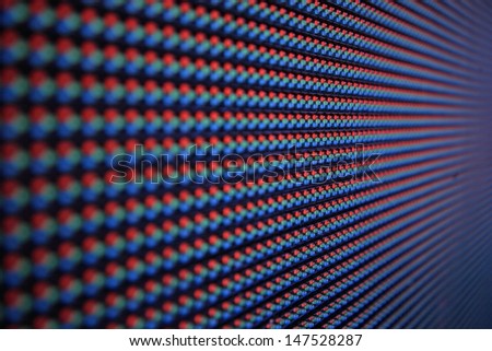 Close-up of a Screen made of multiple LED