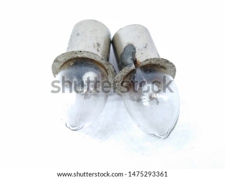 A picture of two light bulbs isolated on white background