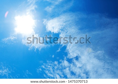 Sunny bright sky with clouds