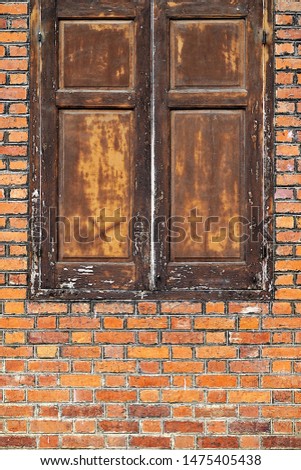 Old building walls over 100 years  brick  door window