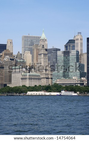 Buildings of Lower Manhattan in New York City.