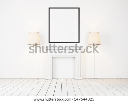 blank frame and lamps