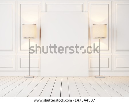blank poster and two lamps