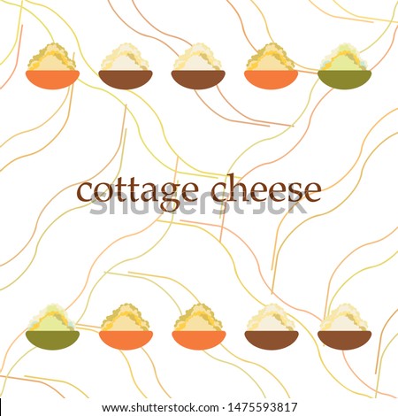 Fresh cottage cheese, dairy products, vector background