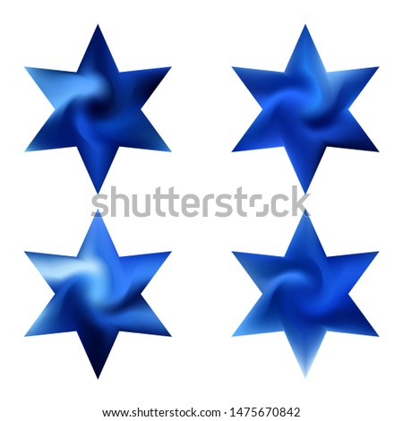Collection of hexagram mesh backgrounds. Jewish sacred religious symbols. Good soft color concept. Blue celebration templates for your cards, invitations, brochures and calendars.