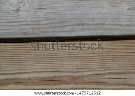 Wood texture, close up on two wood boards with spacing in between
