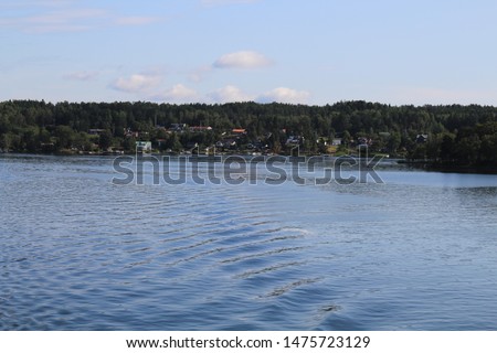 Scandinavian coast photo from ship
