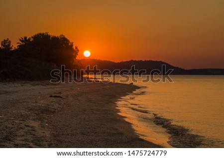 Sunset on a beach - Orange sky - Aegean Coast – Greece