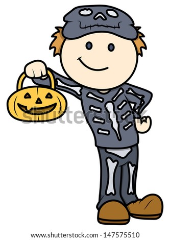 Halloween Kid - Vector Cartoon Illustration