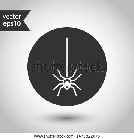 Illustration of vector spider icon. Insect vector sign. Spider vector flat icon.  EPS 10 symbol. Round icon design