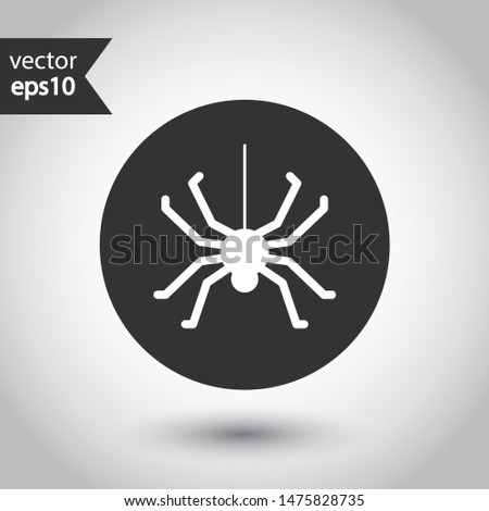 Spider vector flat icon. Illustration of vector spider icon. Insect vector sign. EPS 10 symbol. Round icon design
