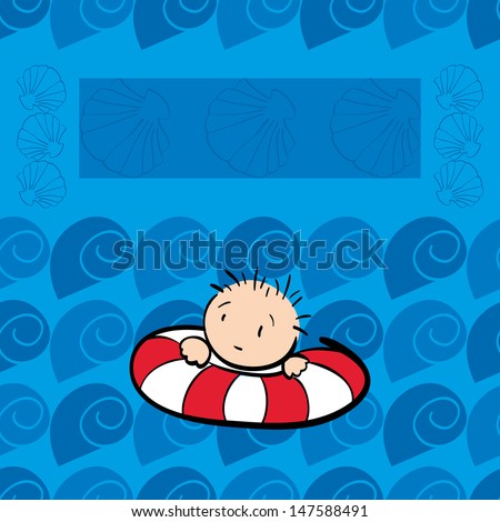 Swimming child vector illustration