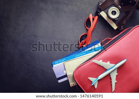 Travel concept. Travel bag with documents and tickets.