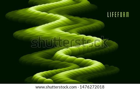 3D fluid bio life form gradient color vector abstract background, dimensional dynamic shape in motion, flowing colors design element, trendy modern style.