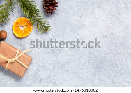 Christmas composition - background with border from the Christmas ornaments