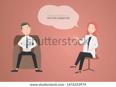 vector design of doctor character