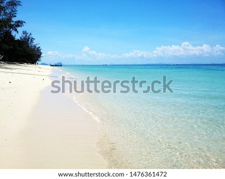 white sand beach, clear water beach, one of the tourist destinations in thailand