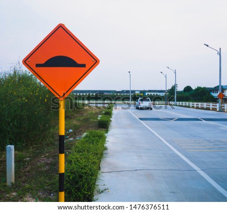 Warning signs have slopes, reduce speed Let the car use low speed