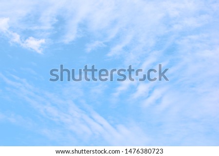 Blue sky with white cloud. Beautiful sky background and wallpaper. Clear day and good weather in the morning. 