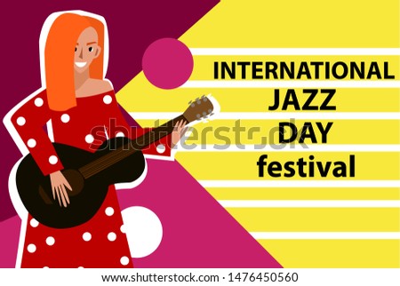 International Guitar Festival,Jazz day festival,girl with a guitar