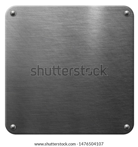 Metal label isolated on white background