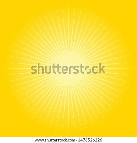 Sun. Sun rays icon. illustration. Yellow background