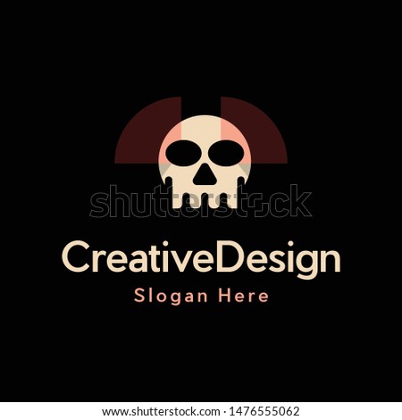 Head Skull X Red Ray Creative Logo