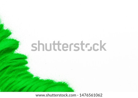 Abstract pattern with green sand texture frame on white background top view mockup
