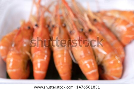 The seafoods blurred grilled shrimp thailand style picture