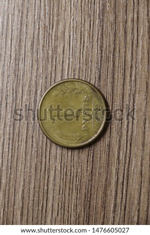 
Round coins of the world on a plain background
