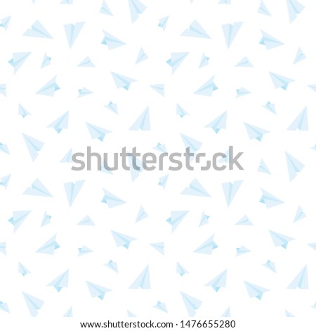 Origami paper planes seamless vector pattern.