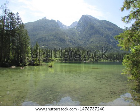 The picture shows the Hintersee lake views.