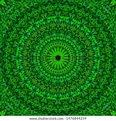 Green seamless abstract flower kaleidoscope mandala pattern background - ethnic vector illustration