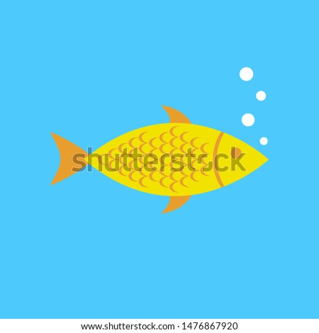 Fish icon. Graphic template. Vector illustration