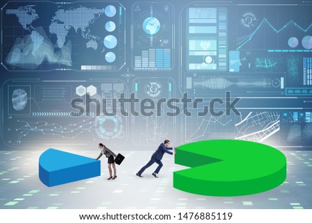 Business analytics concept with pie chart