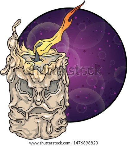 Spooky Candle on background for your Halloween design