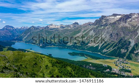 The beautiful mountains of Engadin Switzerland - aerial photography
