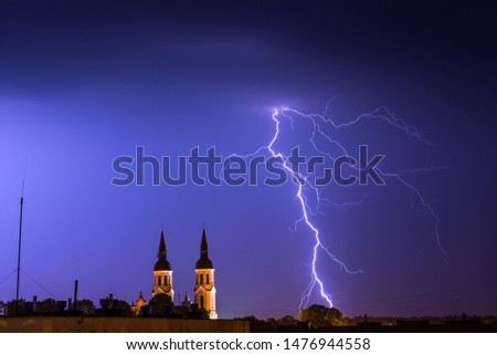 A very strong storm over the city