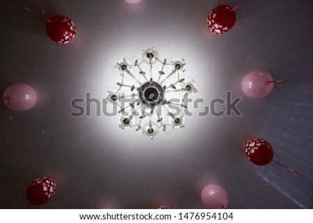abstract background with balloons. Ceiling decoration holiday.