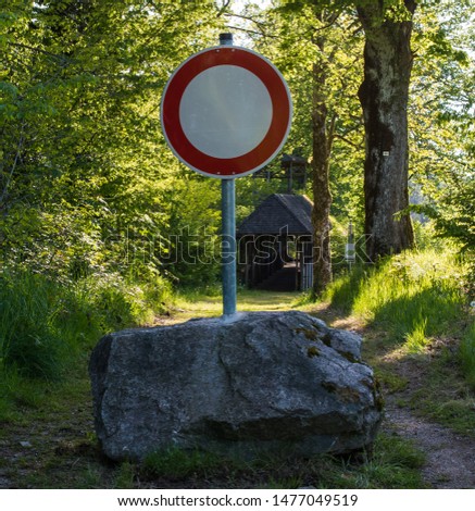 No entry signal on path in forest 