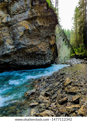 Mid-day Johnston Canyon waterfall shoot in Banff National Park
