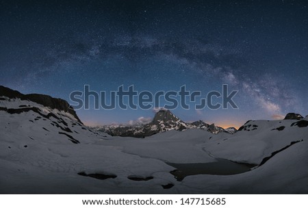milky way over the mountains of spain